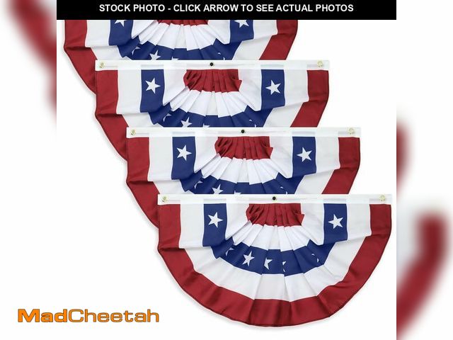 Lot 74-14205442 - 4 Pack 3x6 Feet 250th Anniversary Large American Flags Patriotic Bunting Stars Stripes 4th of July P...