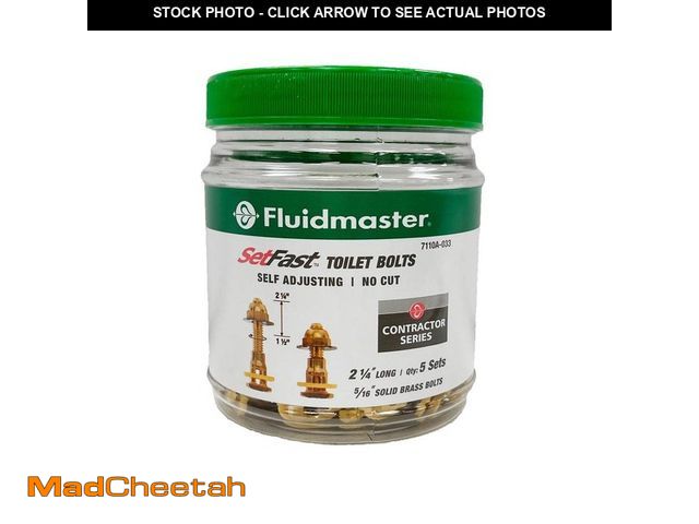 Lot 74-14363545 - Fluidmaster SetFast 5/16 in. x 2-1/4 in. No Cut Brass Closet Toilet Bolt Kit Contractor Pack - UNUSE...