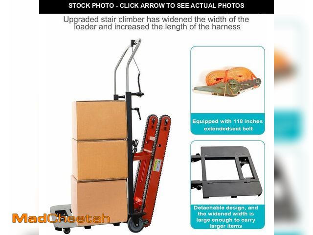 Lot 74-13789903 - Electric Stair Climbing Dolly, Heavy Duty Cart 880lbs Capacity 1200W Motorized Hand Truck with Folda...