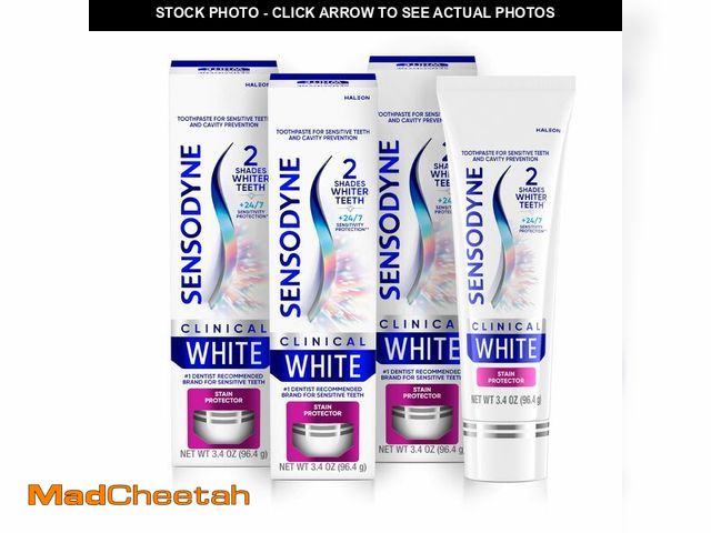 Lot 74-12716930 - Sensodyne Clinical White Toothpaste Clinically Proven Whitening for Sensitive Teeth, Stain Protector...