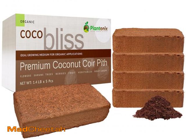 Lot 74-11847491 - Coco Coir 650gm Bricks (5-Pack) - Organic Coco Coir for Plants &amp; Gardening - OMRI-Listed Cocopea...