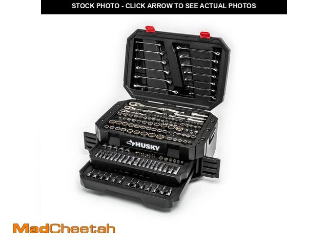 Lot 74-12691543 - Husky 1/4 in., 3/8 in. and 1/2 in. 72-Tooth Ratchet Mechanics Tool Set with Chest (244-Piece) - UNUS...