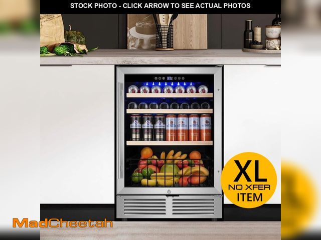 Lot 74-13665043 - TITTLA 24 in. Single Zone 220 Plus Cans Beverage Refrigerator in Silver with 2-Different Door Handle...