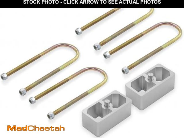 Lot 74-12330868 - QGHAUC Universal Leaf Spring Lowering Block Kit, 2 Inch, 2-1/2" Wide, 5" Long, Zinc-Plated U-Bolts, ...