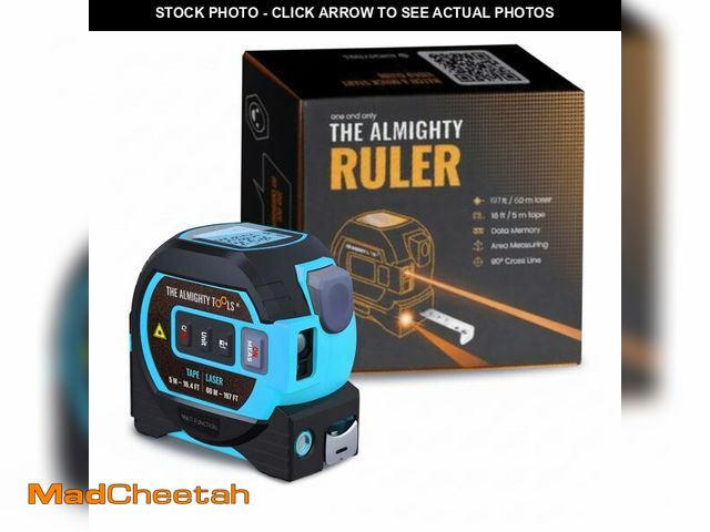 Lot 74-14153690 - The Almighty Ruler Laser Tape Measure | Laser Distance Measurer, Heavy-Duty Tool with Cross Marking ...