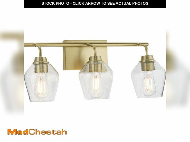 Lot 74-12858863 - (MISSING ONE SHADE) New Avec Adalyn Collection Farmhouse 3-Light Champagne Bronze Vanity Light with ...
