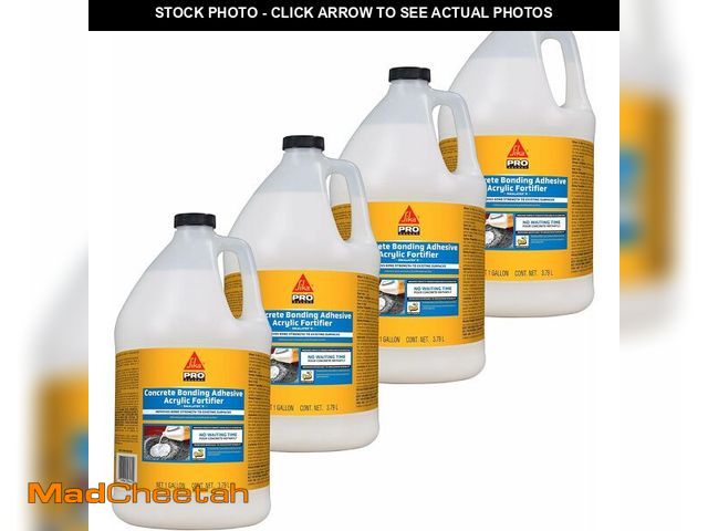 Lot 74-14305877 - SIKA SikaLatex R Concrete Adhesive, 1-Gallon, 4-Pack - Acrylic Admix for Portland Cement, Strong Bon...