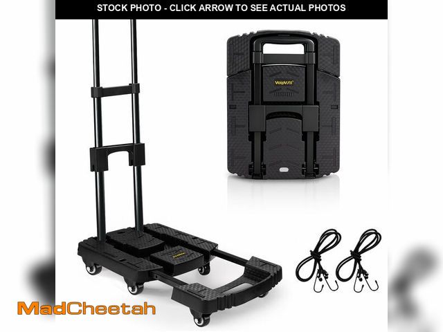 Lot 74-14341240 - Voipvvii Folding Hand Truck 500lbs, Portable Heavy Duty Dolly Cart, 6 Wheels Collapsible Luggage Car...