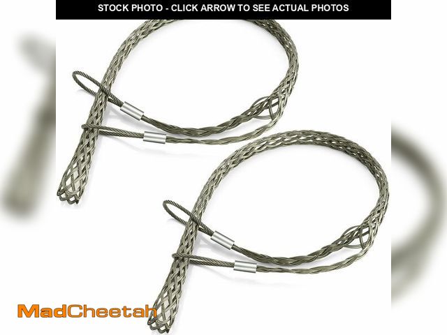 Lot 74-14334475 - Gisafai 2 Pcs 37-50mm Heavy Wire Cable Mesh Pulling Grip Double Head Cable Pulls Socks Wire Pulling ...