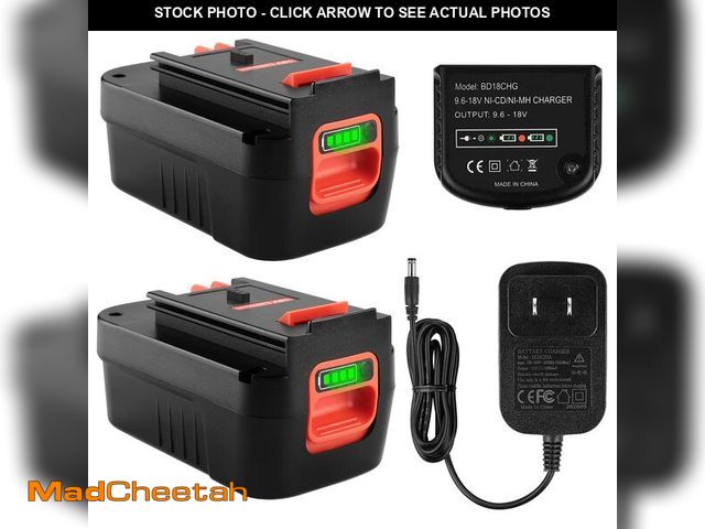 Lot 74-12709547 - AYTXTG 2Pack 6.5Ah Replacement for Black and Decker 18V Battery Firestorm 18v Battery HPB18 244760-0...