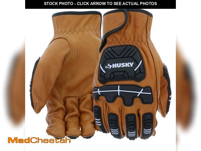 Lot 74-12855813 - Husky Large Premium Grain Cowhide Leather Heavy Duty Impact Work Glove - UNUSED