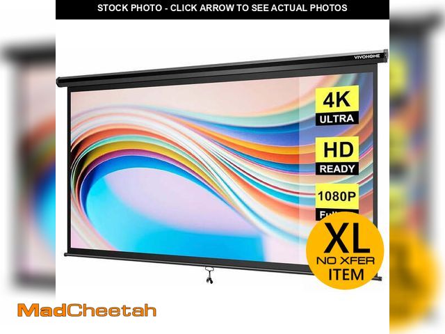 Lot 74-13765373 - SPECSTAR 80 inch Manual Pull Down Projector Screen, 16:9 HD Retractable Projector Screens for Movie ...
