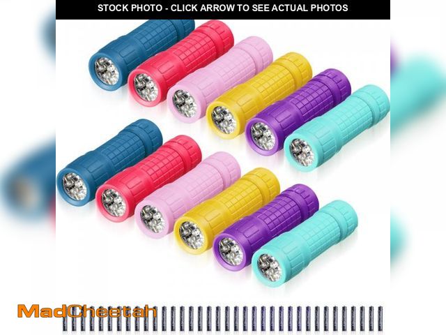 Lot 74-12441779 - Rossesay 12 Pcs Small Mini Colorful Flashlights with AAA Batteries LED Flashlights for Home Night Ya...