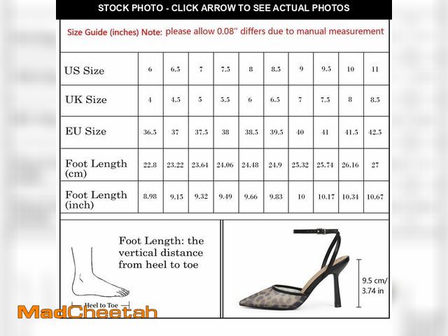 Lot 74-13718983 - QIY Leopard Heels for Women Closed Pointed Toe Heel Slingback Kitten Ankle Strap Stiletto Leopard Pr...