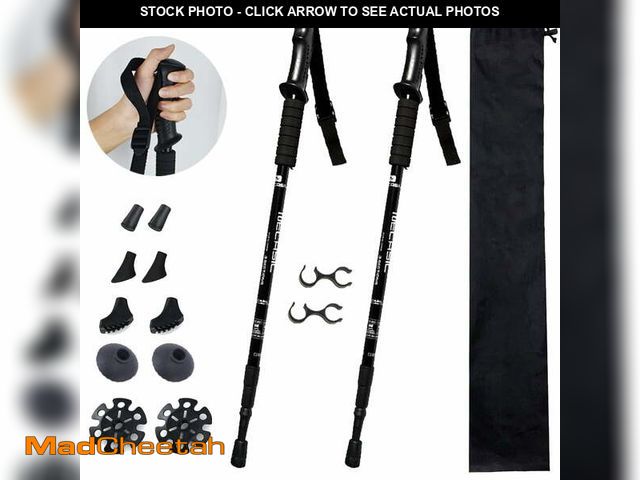 Lot 74-12670473 - Aluminum Adustable Trekking Hiking Poles, Homeya Walking Sticks, Lightweight, Telescopic, Pair of 2,...