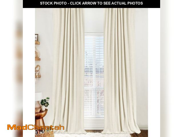 Lot 74-12708055 - 100% Blackout Shield Linen Blackout Curtains for Bedroom 90 Inches Long, Back Tab/Rod Pocket Living ...