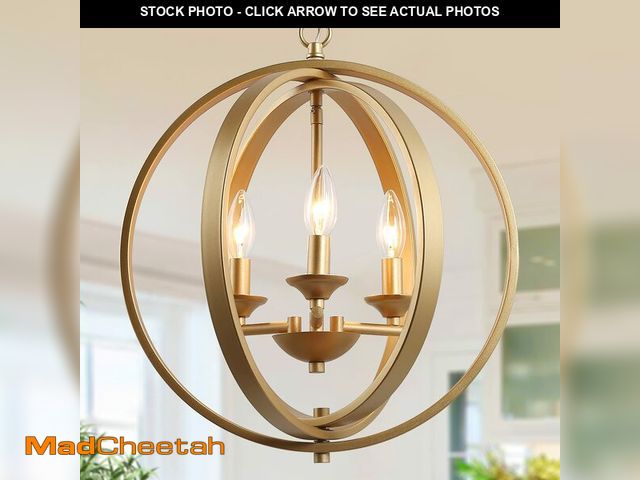 Lot 74-14225094 - Modern Orb Chandeliers, Gold Globe Hanging Light Fixture for Dining Room, Living Room, Bedroom, Kitc...