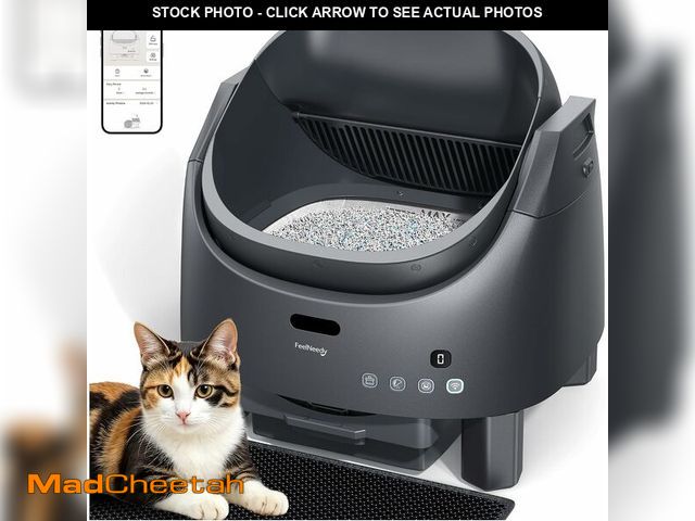 Lot 74-14238391 - Automatic Litter Box Self Cleaning, FeelNeedy Open-Top Smart Cat Litter Box with App Control, Odor-C...