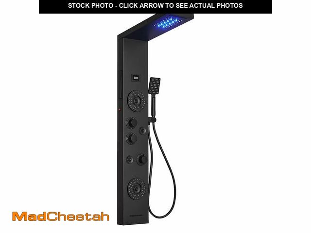 Lot 74-12571195 - BWE Shower Panel with LED Rainfall Waterfall Shower 6-Function Faucet 4 Mist Jets 2 Body Sprays with...