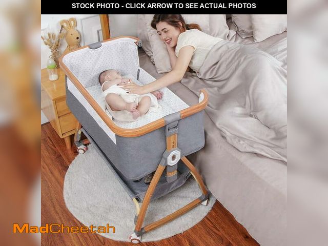 Lot 74-12833904 - CIESMSI Baby Bassinet,3 in 1 Bassinet Bedside Sleeper with Wheels, 6 Height Adjustable Baby Bed Mosq...