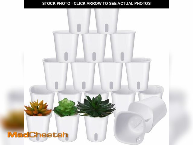 Lot 74-12980320 - Ziliny 20 Pcs 3 Inch Self Watering Pots Self Watering Planters for Indoor Planters Plastic Garden Fl...