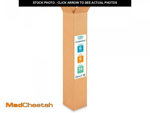 Lot 74-12262109 - Tall Moving &amp; Shipping Boxes 6x6x36 inches (10-Pack) - Extra Strength 200 lb vs Regular - Corrug...