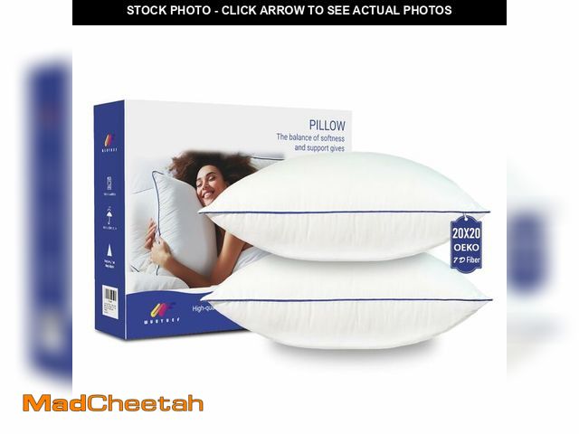 Lot 74-12707550 - Wuuyuef 20x20 Pillow Inserts Set of 2, Machine Washable Soft Fluffy Hypoallergenic Virgin Polyester ...