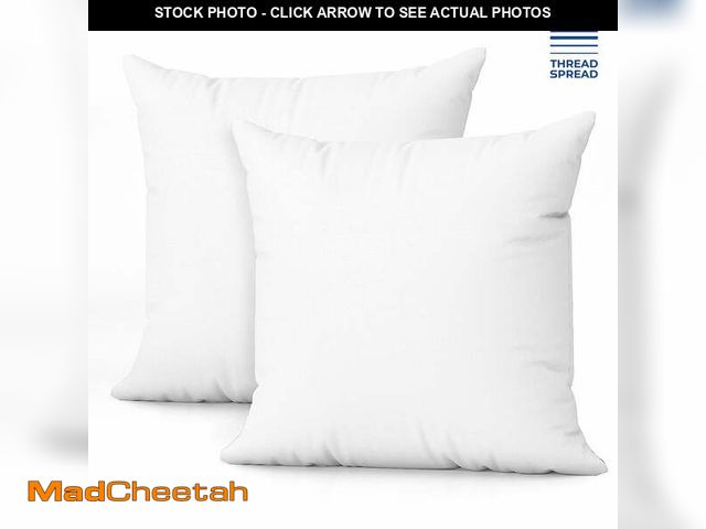 Lot 74-14587315 - THREAD SPREAD 16x16 Throw Pillow Inserts - Pack of 2 White Throw Pillows, Down Alternative Pillow In...