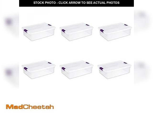Lot 74-12510520 - Sterilite 6-Pack 32 Quart ClearView Latch Box, Stackable Organizer Bins with Latching Lids - Clear P...