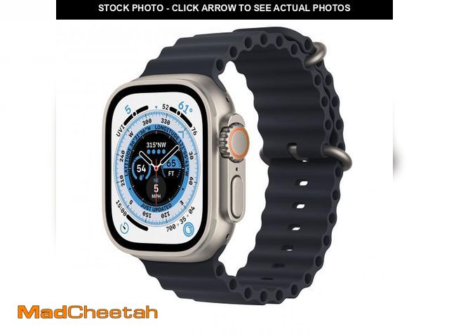 Lot 74-12213062 - Apple Watch Ultra [GPS + Cellular 49mm] Titanium Case with Midnight Ocean Band, One Size (Renewed Pr...
