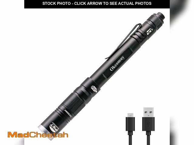 Lot 74-13546746 - okcomuy Rechargeable Pen Light Flashlight IP67 Waterproof with Pocket Clip 4-Zoomable, Prefect Pocke...