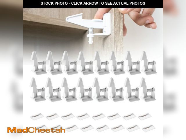 Lot 74-14427573 - Inaya 16-Pack Cabinet Locks (Standard Length), Child Safety Latches - Baby Proofing Cabinets and Dra...