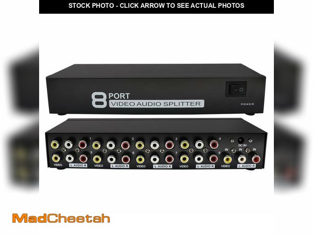 Lot 74-13547647 - RCA 1 in 8 Out AV Audio Video Splitter Amplifier for Cable Box DVD DVR Analog TV - 1x8 Port Composit...