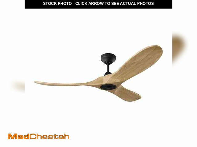 Lot 74-14241291 - Generation Lighting Maverick 52 in. Smart Indoor/Outdoor Matte Black Ceiling Fan with Natural Honey ...