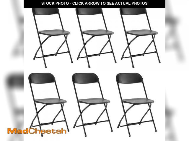 Lot 74-12479713 - CONCETTA Plastic Folding Chair Set of 6, 330LB Load Capacity Lightweight for Indoor/Outdoor, Black -...