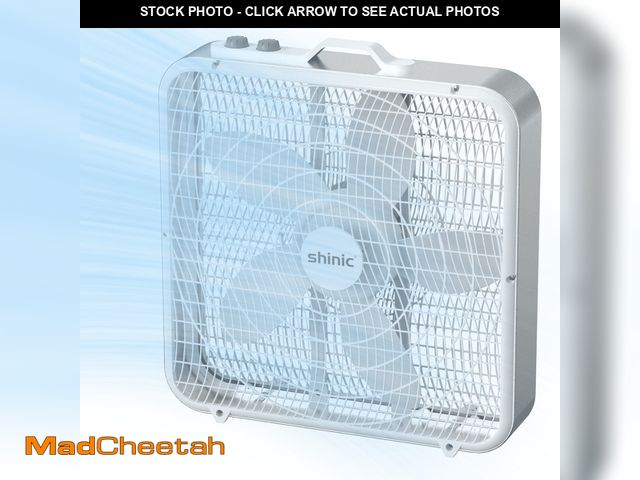 Lot 74-14369223 - Shinic 20'' Box Fan with Thermostat, 3 Quiet Speeds,Powerful Airflow, Lightweight Box Window Fan for...