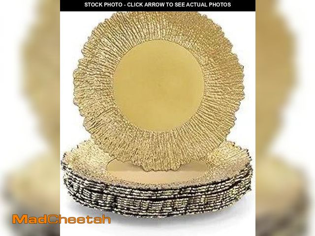 Lot 74-12127072 - Coloch Set of 12 Plastic Charger Plates, 13" Reusable Reef Serving Chargers for Dinner Plate Round S...