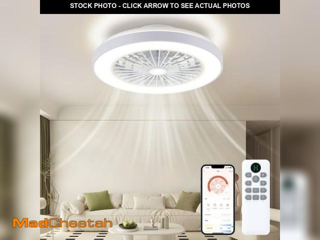 Lot 74-12421015 - 20  Ceiling Fan with Light  Digital Remote &amp; APP Control  Smart 3 Colors Dimmable  6 Speeds - UN...
