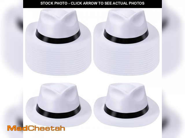 Lot 74-12442880 - Sureio 24 Pcs Gangster Hat, Plastic Gentlemen Hats, Gangster Costume Hats for Adults 1920s Party Hat...