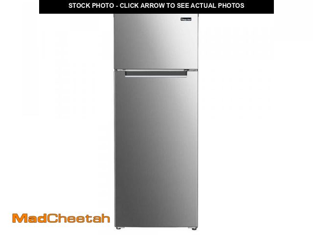 Lot 74-12280964 - Magic Chef 7.3 cu. ft. 2-Door Mini Fridge in Platinum Steel with Freezer - UNUSED