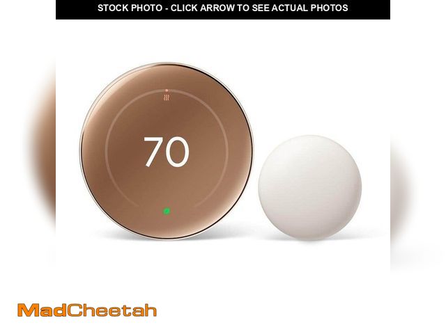Lot 74-13493032 - Google Nest Learning Thermostat (4th Gen) with Nest Temperature Sensor (2nd Gen) - Polished Gold - U...