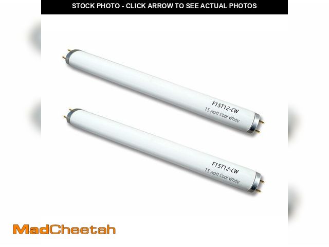Lot 74-14424599 - Cemlorot 2pack F15T12-CW Cool White 15Watt Fluorescent Light Bulb,18inch 4100K Straight Linear Prehe...