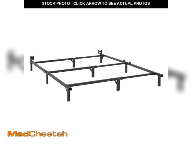 Lot 74-12525231 - Mainstays 7? Adjustable Metal Bed Frame, Black, Adjusts Twin â Queen - USED