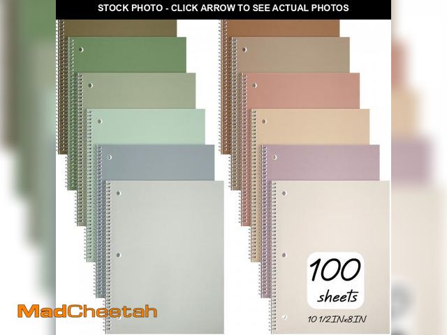 Lot 74-12221305 - Teling 12 Pcs 1 Subject Spiral Notebook for Work College Ruled 8 x 10 1/2 Inch Spiral Journal Notebo...