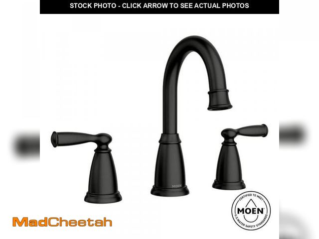 Lot 74-12517892 - MOEN Banbury 8 in. Widespread Double-Handle High-Arc Bathroom Faucet with Drain Kit and Valve Includ...