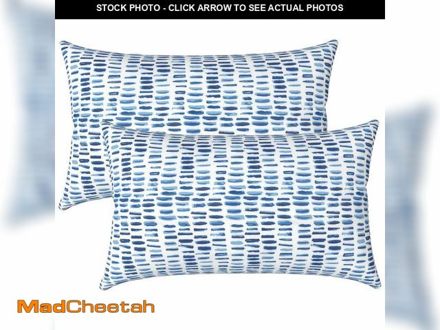Lot 74-14269717 - LVTXIII Set of 2 Patio Lumbar Pillows, 12Ã¢â¬Âx20Ã¢â¬Â Fade Resistant Outdoor Lumbar Pillow with...