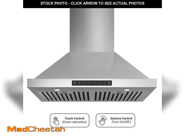 Lot 74-13039586 - VIKIO PRO 30 in. 600CFM Convertible Wall Mount Range Hood in Stainless Steel with in Low Noise with ...