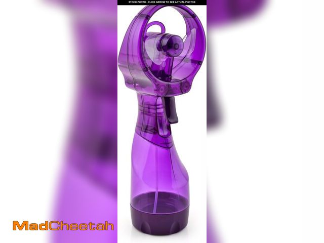Lot 74-12329976 - O2COOL Deluxe Handheld Battery Powered Water Misting Fan (Purple) - UNUSED