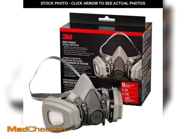 Lot 74-13051234 - 3M OV P95 Paint Project Reusable Respirator, Size Medium - UNUSED