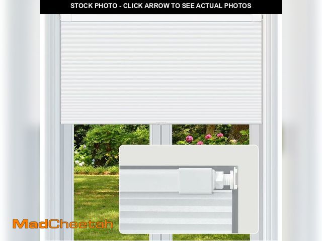 Lot 74-12664290 - FabuBlinds Cordless Cellular Shades, No Drill No Tools Light Filtering Honeycomb Shades, Pleated Bli...